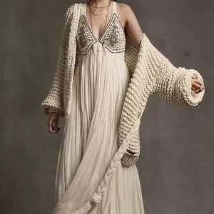 Anthropologie Zvezda Embellished Maxi Dress